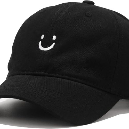 r Smile Face Baseball Cap for Women Men Adjustable Low Profile Unstructured Cotton Dad Hat