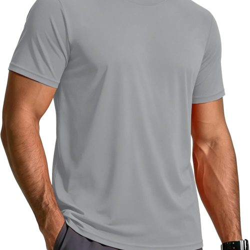 Men's UPF 50+ Short Sleeve UV Sun Protection Shirts Quick Dry Rash Guard Athletic T-Shirt Performance Tops