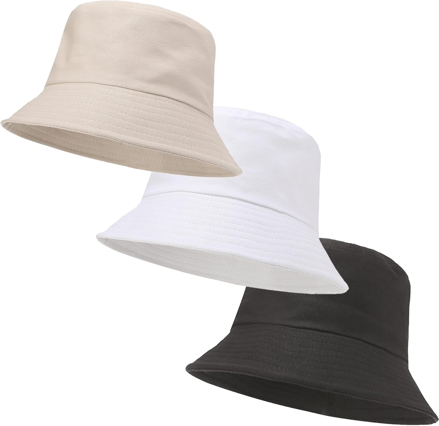 3 Packs Unisex Athletic Bucket Hat Solid Colors Sun Hat with UV Protection for Outdoor Sports Packable Summer Hats