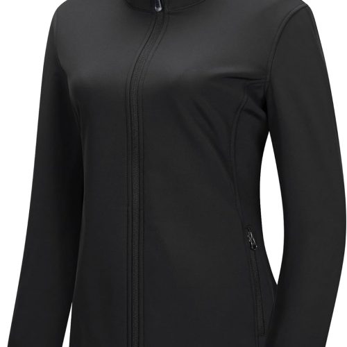 Women's Lightweight Softshell Jacket Fleece Lined Windbreaker Waterproof Warm Jacket for Running Golf Hiking