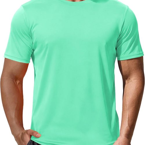Men's Workout T-Shirt Sport UPF 50+ Sun Protection Rash Guard Shirts Dry Fit Moisture Wicking Athletic Tops