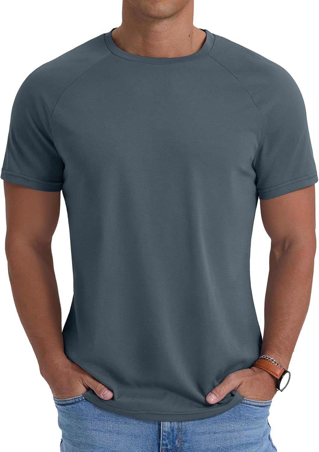 Men's T-Shirt Short Sleeve Quick Dry Shirts Lightweight Workout Athletic Tees for Running, Beach, Hiking - Image 2