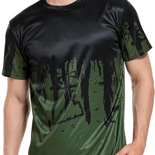 Men's Quick Dry Ink Splash Tees Breathable Short Sleeve Basketball Gym Workout Casual Graphic Shirts