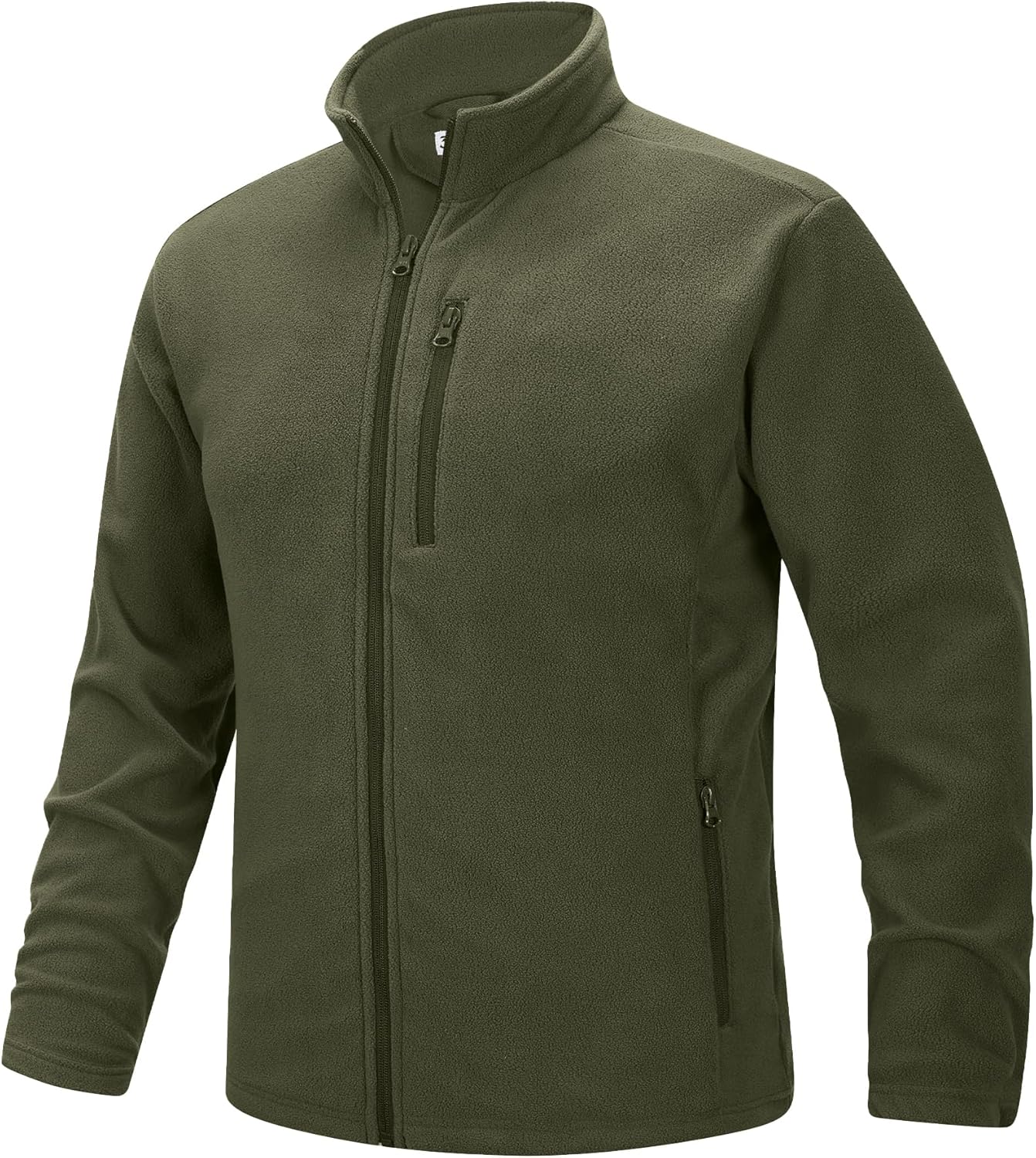 Men's Full Zip Fleece Jacket Lightweight Warm Soft Polar Long Sleeve Jackets with Pockets for Winter Hiking Casual