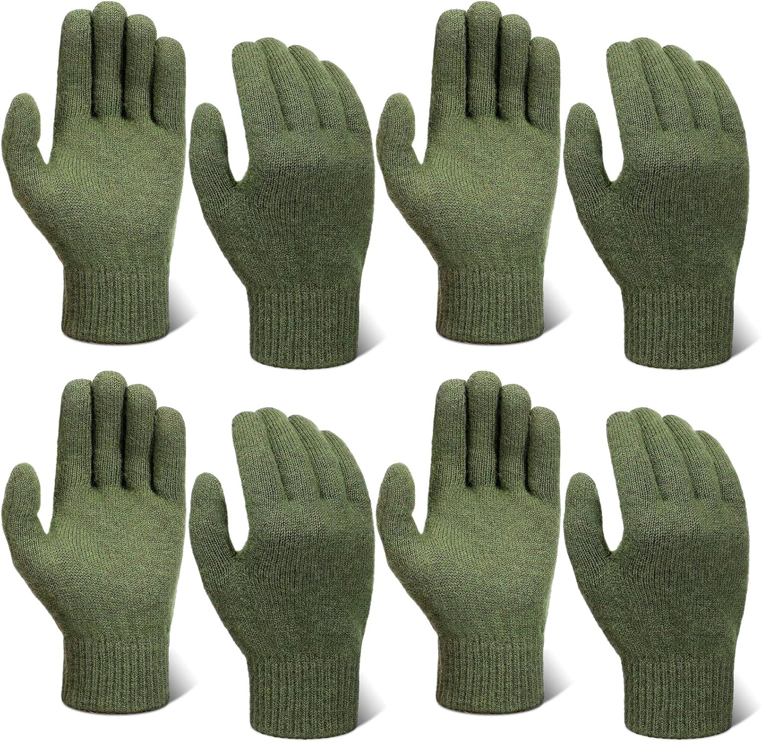 4 Pairs Wool Liner Gloves Winter Outdoor Military Tactical ski Hunting Gloves for Men Cold Weather